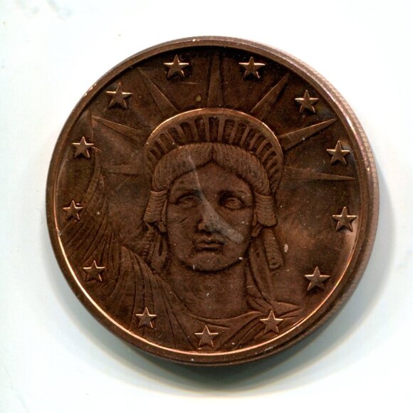 2013 USA Liberty One Ounce Copper Medal (b682-1) - Picture 1 of 2